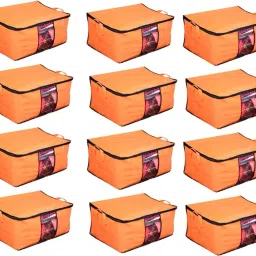 Tiarakrafts Underbed Organiser/Non Woven Underbed Storage Bag/Organiser,Extra Large(ORANGE) Poly-canvas Laundry Bag-16
