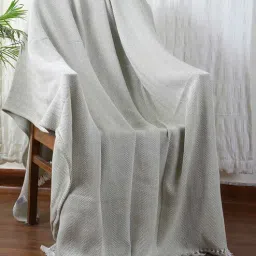 jamio firati Green Cotton Geometric 80x60 Inches Sofa Throw-picture-5