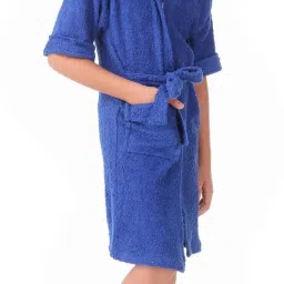 Royal Blue Medium Bath Robe-14