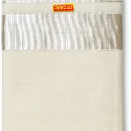 Chithra Fabrics 100% Pure Cotton, Kerala Silver Kasavu Sooth Wedding Dhoti Self Design Men Dhoti-image-11