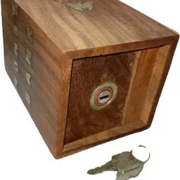 ruby perl Beautiful money bank with 2 keys and lock which keeps your child money safe image 2