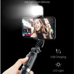 Clairbell QJ4_R1S Bluetooth Selfie Sticks with Remote and Selfie Light Single Gimbal for Mobile-29