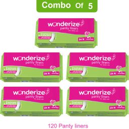 Panty Liners For Women - 120 liners (Combo of 5) -Ultra thin for daily use- Super soft cotton cover- Odour control system Pantyliner-picture-11