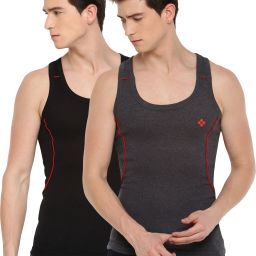 Pack of 2 Cotton Racerback Styled Gym Men Vest-image-126