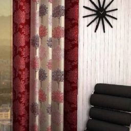 270 cm (9 ft) Polyester Semi Transparent Long Door Curtain Single Curtain-image-34