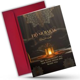 Eid Mubarak A5 Size 5.8x8.3 inch for Festive Wishes Envelope & Greeting Card-38