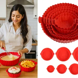 Air Fryer Silicone Pot 6 pcs with Ear Handles, Silicone Pot Liner NGB29 Air Fryer-image-67
