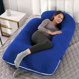 Luxury Velvet G Shape Polyester Fibre Solid Pregnancy Pillow Pack of 1-image-21