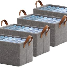 Cotton 6PCS Collapsible Fabric Storage Cubes with Handles | Foldable Organize Storage Basket-picture-31