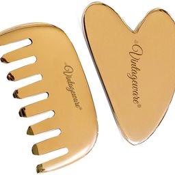 Vintageware Kansa Wellness Duo - Hair & Skin Rejuvenation Kit | Kansa Comb for Scalp Massage & Hair Growth | Kansa Gua Sha for Face & Body | Ayurvedic Beauty Tools Massager-image-22