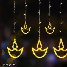108 LEDs 3 m Yellow Steady Diya Rice Lights-image-42