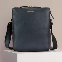 Blue Men Sling Bag 100% Genuine Leather Mens Sling Messenger Bag for Casual Office and Travel-image-31