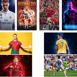 Cristiano Ronaldo Posters - Football Posters for Wall Set of 8 300 GSM 12x8 Inch CR7 Posters - Football Accessories - Gift for Football Lovers - Cristiano Ronaldo Wall Sticker - Football wallpaper Photographic Paper-image-60