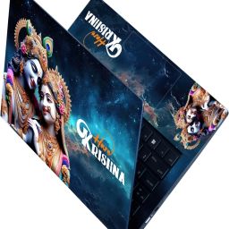 Techfit Full Body Laptop Skin for Laptops Upto 15.6 Inch - Hare Krishna Universe HD Sticker No Residue Removable Self Adhesive Vinyl Laptop Decal 16.5-image-5