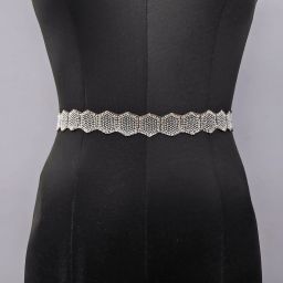 Women Casual Silver Fabric Belt-image-27