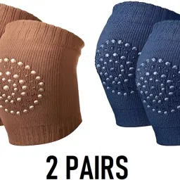 Pack of 2 Crawling Baby Toddler Infant Anti-Slip Elbow Knee Pads/Guards B-74 Multicolor Baby Knee Pads-image-21