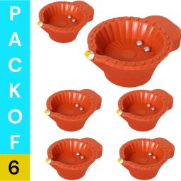Water Sensor Reusable Led Diyas for Home Decor,Festivals Decoration Diwali Light Plastic (Pack of 6) Table Diya-image-44