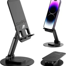 Soopii DON02 Desktop Premium A Quality Mobile Phone Stand Tablet Stand Tab Stand Black Mobile Holder-image-9