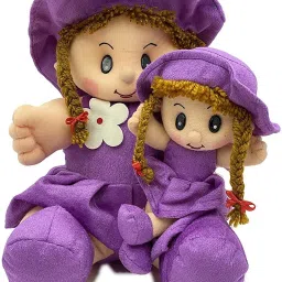 Soft Mother Daughter Doll with Non-Toxic Fabric 100% Safe for Kids (Purple)- 15 inch-26