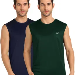 Pack of 2 TQH Men Vest Green, Navy Blue - (Pack of 2) Men Vest-picture-12