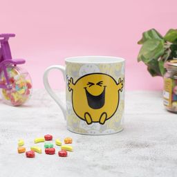 CLAY CRAFT White Mr. Happy Printed Ceramic Milk Mug 350 ml-image-2