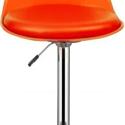 Bar Stool With Footrest Chrome Base (Orange) Fabric Office Executive Chair-picture-1