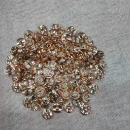 hbs GOLDEN SINGLE STONE SHANK BUTTON (down hole)_50pcs Polyester Buttons image 2