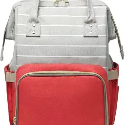Baby Bag Maternity Backpack-Red/Stripe Diaper Bag-image-37