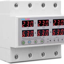 3-Phase Automatic Over/Under Voltage Protector with Auto-Reconnect Din-Rail Mount 63A 220V Voltage Guard-2
