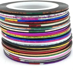 New Fantastic 48 Roll Mix Color Metallic Nails Art Tape Lace Line Strips Decoration Stickers UV Gel Polish for Nail Art Decals-picture-24
