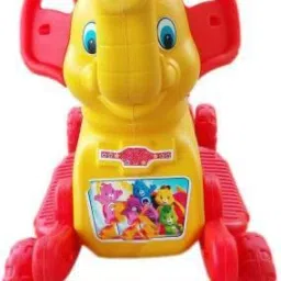 BABY PLASTIC elephant WITH ROCKING FUNCTION AND RUNNING RIDEO ON WITH AMAZING COLOR FOR YOUR KIDS First Class Rocking Plastic elephant With 4 Wheels For Cycle The musical elephant 2 In 1 Function Rocking And Cycling For Your Kids GH-DR-CV-1513 (Red)-35