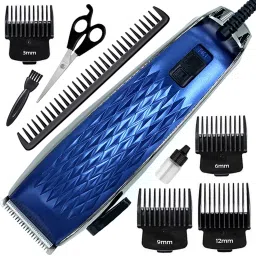 QGS Professional Corded Waterproof Beard Mustache Trimmer Powerful 9W Hair Clipper Salon approved Electric Razor Grooming Kit (6 Month Warranty) 4084 Fully Waterproof Grooming Kit 20000 minRuntime 4 Length Settings-13