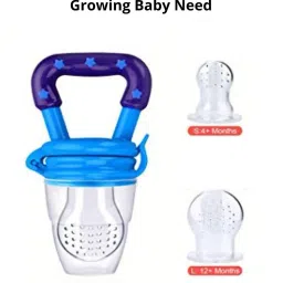 koochie-koo BPA-Free Silicone Food Nibbler With 2 Extra Mesh Nipples For Fruit And Veggie With Handle For Baby 3-12 Months Feeder image 3