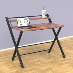 Meleti Folding Study Desk (Large)/Foldable Office Table/Adjustable Laptop Desk Table Large (Large, Brown) Engineered Wood Study Table-16