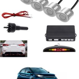 4Silver Parking Sensor With LED Display Increased Safety For Car-193 Universal 4 Silver Reverse Parking Sensor With LED Display For Cars-193 Parking Sensor-image-16