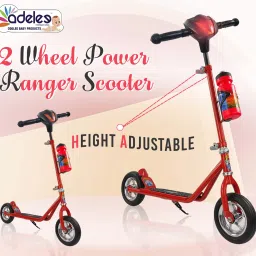 2 Wheel Power Rangers Deluxe Scooter With Music Light Bottle Holder & Kick Stand Kids Scooter-3