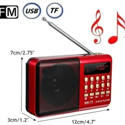 JAXTER Pocket FM Radio Portable Speaker| 12 Hours| Digital Clock| External FM Antenna 5 W Bluetooth Speaker image 4
