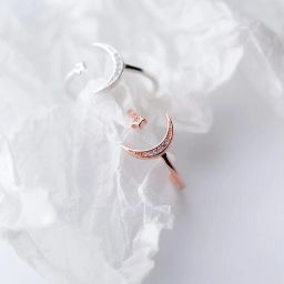 Copper Cubic Zirconia Sterling Silver Plated Ring-image-1