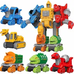 5-in-1 Transforming Robot Dinosaur Take Apart Toy, STEM Car Toys & Action Figure-image-50