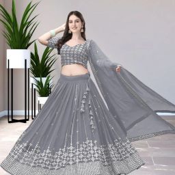 Embroidered Semi Stitched Lehenga Choli-image-48
