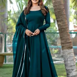 Solid Georgette Stitched Anarkali Gown-image-89