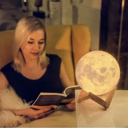 snowshell Moon Lamp, LED 7 Colors Moon Night Light Lamp, Remote & Touch Control Night Lamp image 2