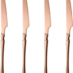 Korean Style Steak Knives | Flatware for Dinner,Party,Camping | Rosegold Stainless Steel Cutlery Set-image-43