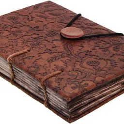 craft club Leather Embossed Diary With Antique Paper In Special Binding Regular Notebook Unruled 144 Pages image 2