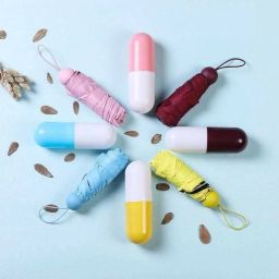 FRESTYQUE Mini Compact Umbrella Windproof Travel Sun &Rain Umbrella with Capsule Umbrella-8