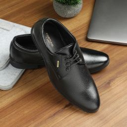 Fortune HOL-130E Formal Slip-on Shoes With PU Upper | PVC Sole Lacing Derby For Men-image-81