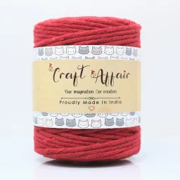 | Single Strand Cotton Macrame Cord (10 M, 3mm) | DIY-Project - Red Red-13