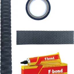 Combo Of 4 Includes Black Bat Grip, Bat Toe Guard, Balck Tape, Adhesive Chevron-picture-4
