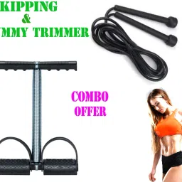 PENCIL SKIPPING ROPE WITH SINGLE SPRING TUMMY TRIMMER COMBO Fitness Accessory Kit Kit-image-47
