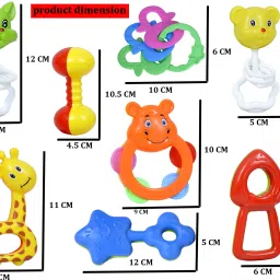 learn with fun Set of 8 Pcs with Various Exciting Toys for New Borns & Infants Rattle image 3